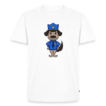 Policier chien policier - T-shirt Premium bio Homme - blanc - Devant - Nico (187cm)