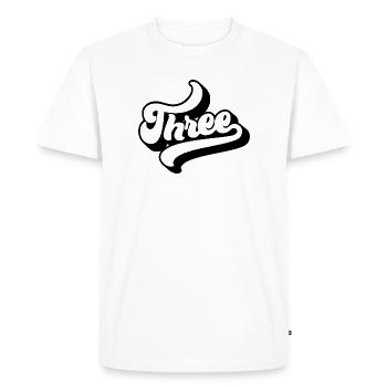 Trois enfants 3e anniversaire garçons filles 3 ans - T-shirt Premium bio Homme - blanc - Devant - Nico (187cm)