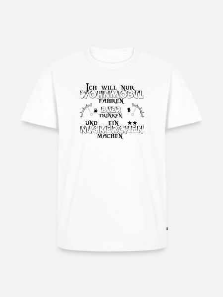 Wohnmobil Bier Nickerchen Camping - Männer Premium Bio T-Shirt - Weiß