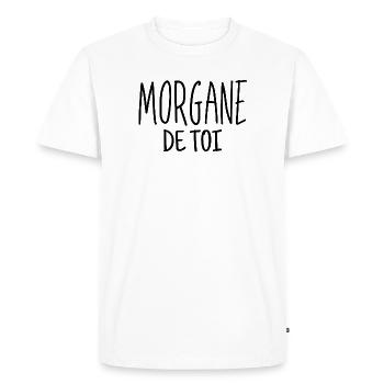 Morgane de toi, amoureux, fou amoureux - T-shirt Premium bio Homme - blanc - Devant - Nico (187cm)