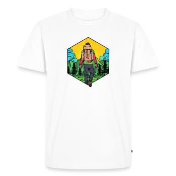 Hiking Hikers Mountaineering Hiking Mountain Hiking - Men's Premium Organic T-Shirt - white - Front - Nico (187cm)