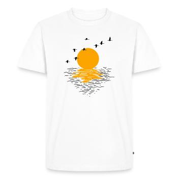 Grues d’oies sauvages Printemps - T-shirt Premium bio Homme - blanc - Devant - Nico (187cm)