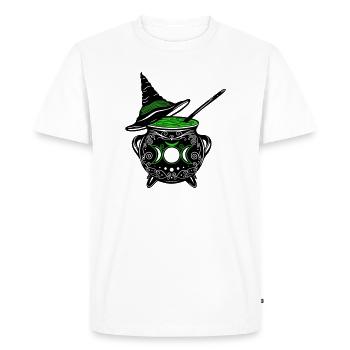 Chaudron de sorcière Chapeau de sorcière Sorcières Walpurgis Nuit - T-shirt Premium bio Homme - blanc - Devant - Nico (187cm)
