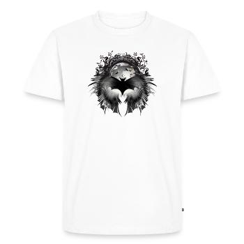 Bat and full moon as a mysterious motif - Men's Premium Organic T-Shirt - white - Front - Nico (187cm)
