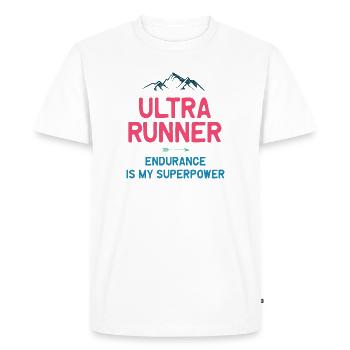 Ultra Runner - Endurance is My Superpower - Men's Premium Organic T-Shirt - white - Front - Nico (187cm)