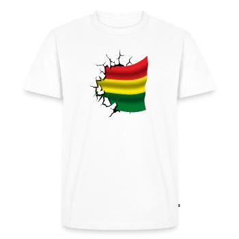 Drapeau de la Bolivie - Bolivie - Drapeau Broken Design - T-shirt Premium bio Homme - blanc - Devant - Nico (187cm)