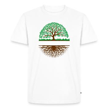 Tree with roots banner 3 - Men's Premium Organic T-Shirt - white - Front - Nico (187cm)