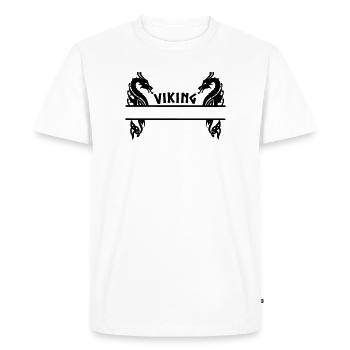 Viking two dragon banner - Men's Premium Organic T-Shirt - white - Front - Nico (187cm)