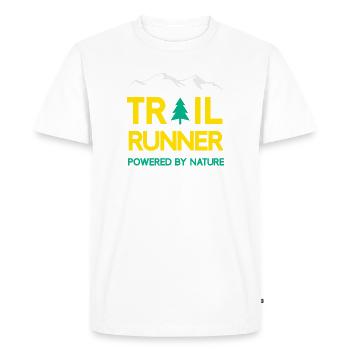 Trail Runner - Propulsé par la nature - T-shirt Premium bio Homme - blanc - Devant - Nico (187cm)