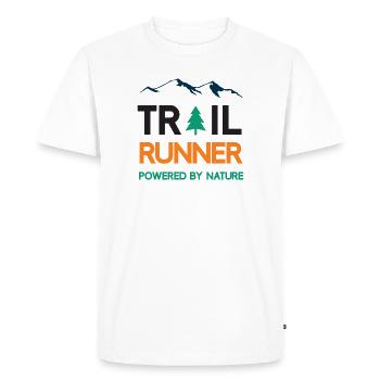 Trail Runner - Propulsé par la nature - T-shirt Premium bio Homme - blanc - Devant - Nico (187cm)
