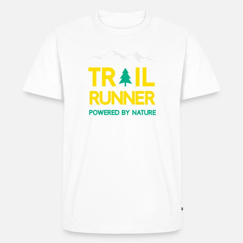 Trail Runner - Powered by Nature - Männer Premium Bio T-Shirt - Weiß