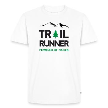 Trail Runner - Propulsé par la nature - T-shirt Premium bio Homme - blanc - Devant - Nico (187cm)