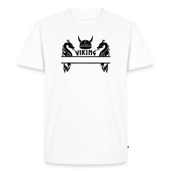 Plaque signalétique du casque de dragon viking - T-shirt Premium bio Homme - blanc - Devant - Nico (187cm)