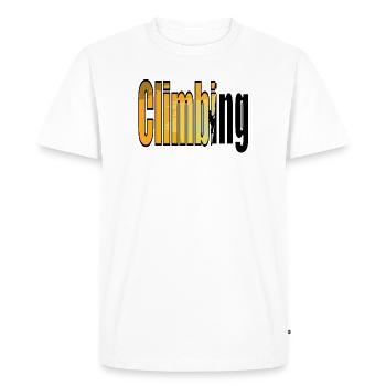 ESCALATION - Men's Premium Organic T-Shirt - white - Front - Nico (187cm)