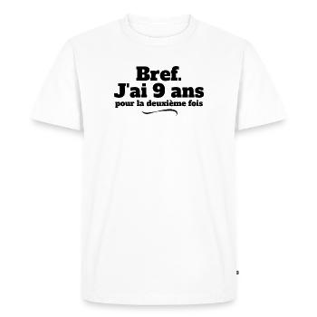 anniversaire, anniversaire 18 ans, majorité - T-shirt Premium bio Homme - blanc - Devant - Nico (187cm)