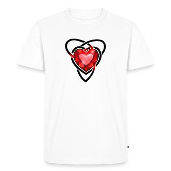 Cœur Gemme Rouge en Facettes - T-shirt Premium bio Homme - blanc - Devant - Nico (187cm)