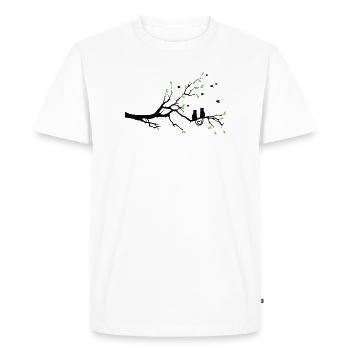 Rameau nocturne à feuilles vertes - T-shirt Premium bio Homme - blanc - Devant - Nico (187cm)