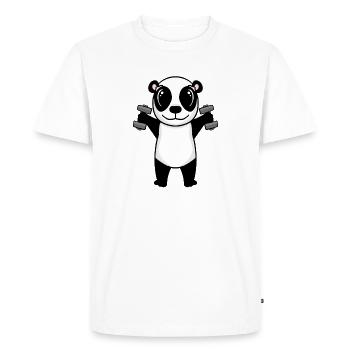 Panda Dumbbell Training Entraînement en force Fitness - T-shirt Premium bio Homme - blanc - Devant - Nico (187cm)