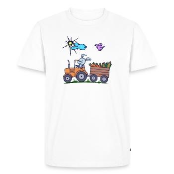 Tracteur agriculteur Véhicule de terrain Machines agricoles - T-shirt Premium bio Homme - blanc - Devant - Nico (187cm)