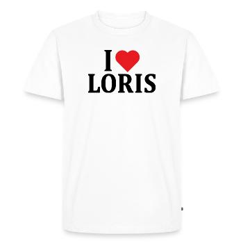 t-shirt name I love Loris t-shirt gift idea - Men's Premium Organic T-Shirt - white - Front - Nico (187cm)