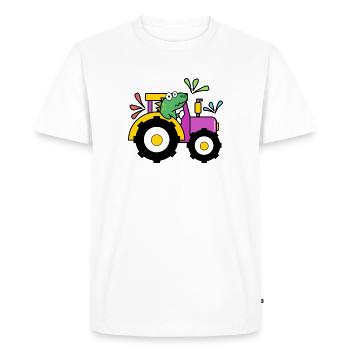 Tracteur agriculteur Agriculture Véhicule Agriculteur biologique - T-shirt Premium bio Homme - blanc - Devant - Nico (187cm)