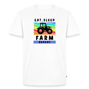 Field Farmer Tractor Statement Commercial Vehicle - Men's Premium Organic T-Shirt - white - Front - Nico (187cm)