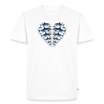 Shark Heart - T-shirt Premium bio Homme - blanc - Devant - Nico (187cm)