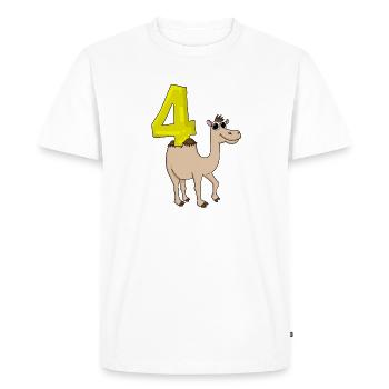 4 birthday 4 years old with animal motif - three - Men's Premium Organic T-Shirt - white - Front - Nico (187cm)