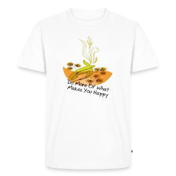 Soyez heureux, soyez heureux - T-shirt Premium bio Homme - blanc - Devant - Nico (187cm)
