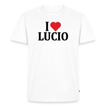 t-shirt I love Lucio t-shirt gift idea - Men's Premium Organic T-Shirt - white - Front - Nico (187cm)