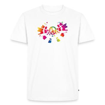 Signe de paix coloré pour la saison des festivals - T-shirt Premium bio Homme - blanc - Devant - Nico (187cm)