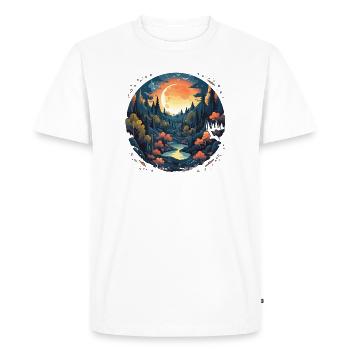 Surreal forest scenery at night - Men's Premium Organic T-Shirt - white - Front - Nico (187cm)