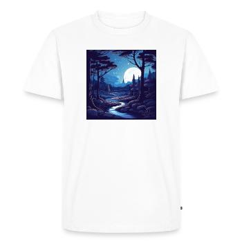 Surreal forest scenery at night - Men's Premium Organic T-Shirt - white - Front - Nico (187cm)