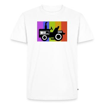 Motor Vehicle Organic Farmer Country Life Farmer Tractor - Men's Premium Organic T-Shirt - white - Front - Nico (187cm)