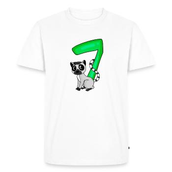 7 ans 7 ans avec motif animal - sept - T-shirt Premium bio Homme - blanc - Devant - Nico (187cm)