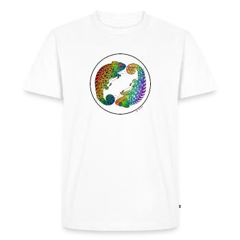 Caméléon de la fierté - T-shirt Premium bio Homme - blanc - Devant - Nico (187cm)