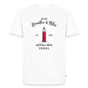 LighthouseTexel, Île de Frise occidentale Pays-Bas - T-shirt Premium bio Homme - blanc - Devant - Nico (187cm)