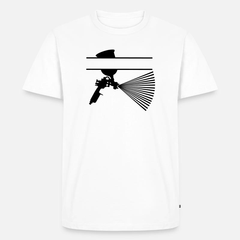 Spray mit Farbbecher Textbanner - Männer Premium Bio T-Shirt - Weiß