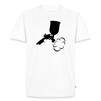 Isolation par pulvérisation - T-shirt Premium bio Homme - blanc - Devant - Nico (187cm)