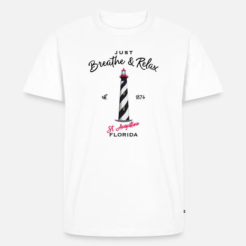 Florida, Leuchtturm St. Augustine - Männer Premium Bio T-Shirt - Weiß