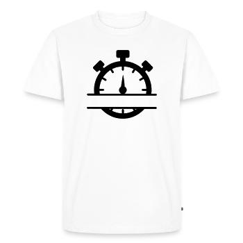 Stopwatch with banner - Men's Premium Organic T-Shirt - white - Front - Nico (187cm)
