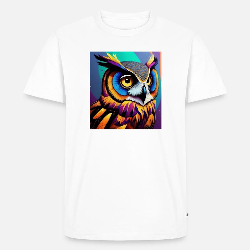 Eule - Männer Premium Bio T-Shirt - Weiß