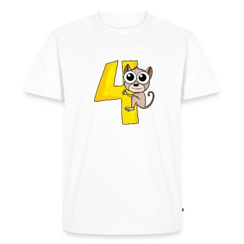 4 birthday 4 years old with animal motif - four - Men's Premium Organic T-Shirt - white - Front - Nico (187cm)