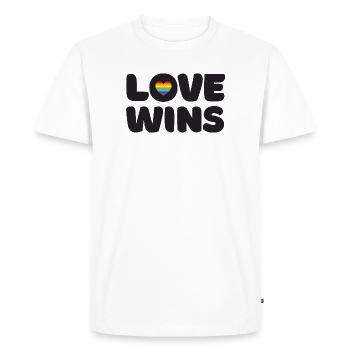 Pride Month LGBTQ - Love Wins - Men's Premium Organic T-Shirt - white - Front - Nico (187cm)