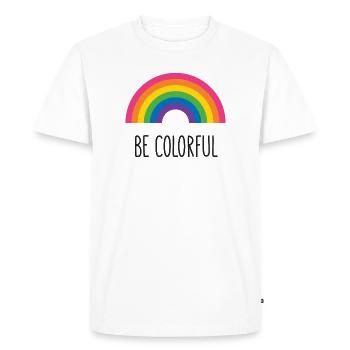 Mois de la fierté LGBTQ - Soyez coloré - T-shirt Premium bio Homme - blanc - Devant - Nico (187cm)