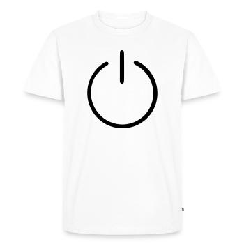 An Us Off Button - Men's Premium Organic T-Shirt - white - Front - Nico (187cm)