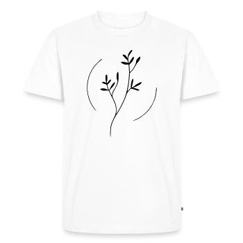 Branche en cercle - T-shirt Premium bio Homme - blanc - Devant - Nico (187cm)