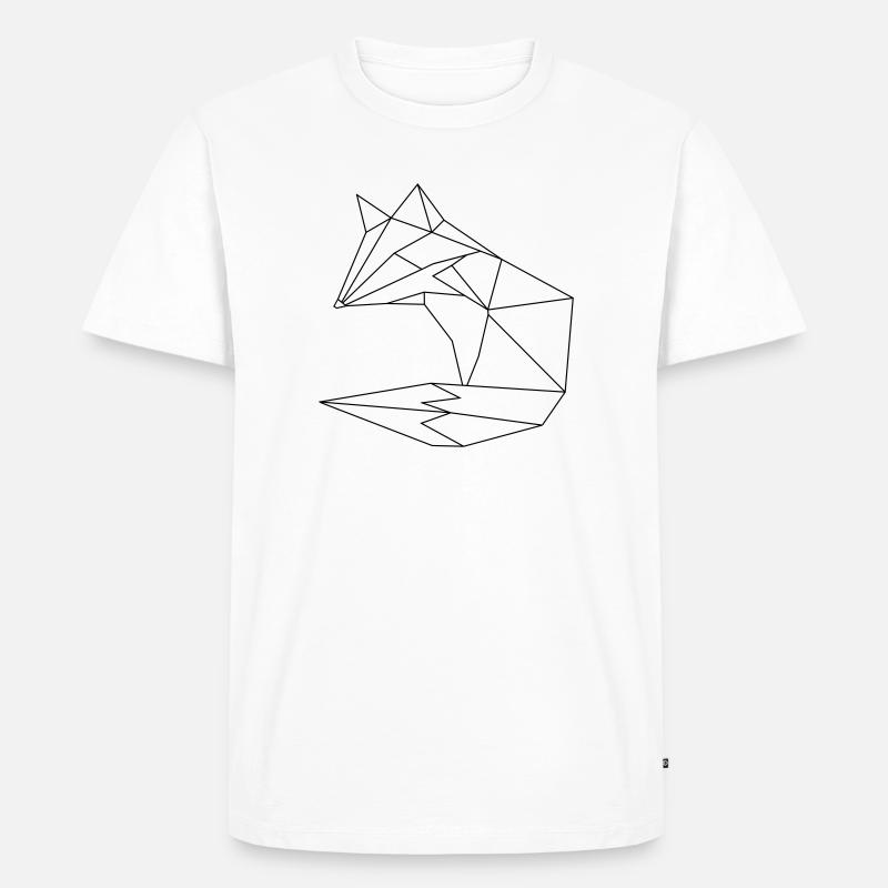 Fuchs im ORGAMI style Liniar - Männer Premium Bio T-Shirt - Weiß