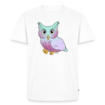 Hibou - T-shirt Premium bio Homme - blanc - Devant - Nico (187cm)