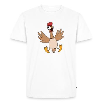 Poulet - T-shirt Premium bio Homme - blanc - Devant - Nico (187cm)